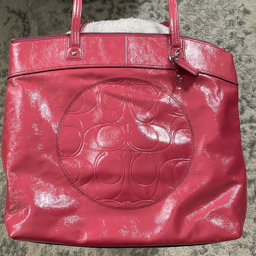 Coach Laura XL Patent Leather Tote Shoulder Bag